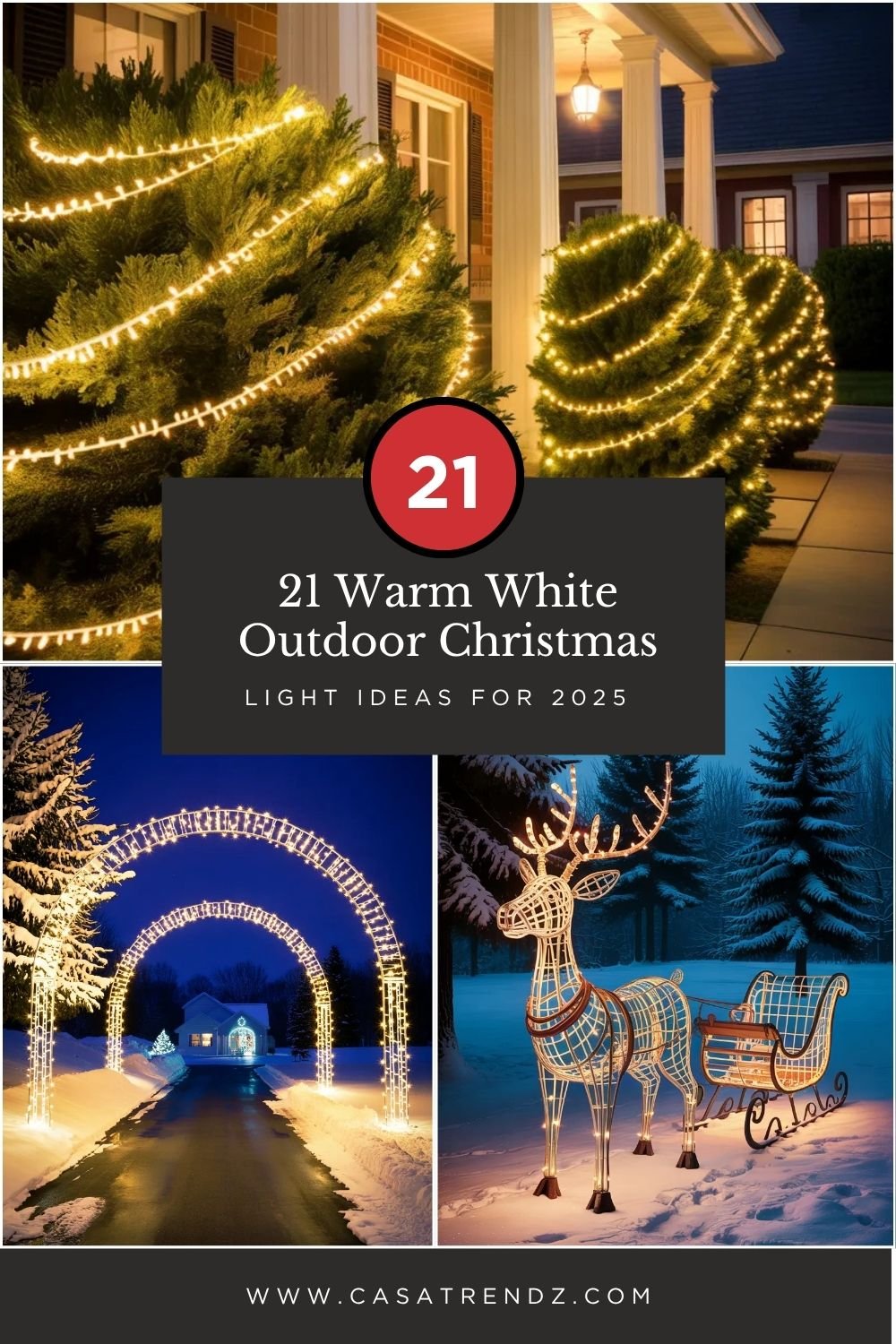 21 Warm White Outdoor Christmas Light Ideas for 2025