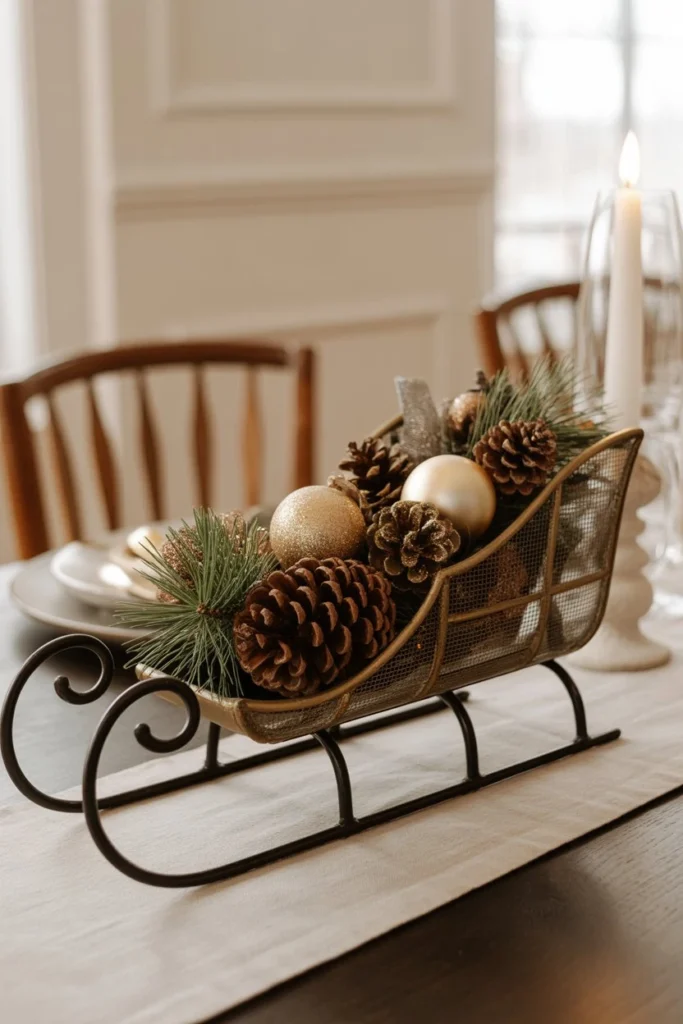 Antique Sleigh Centerpiece