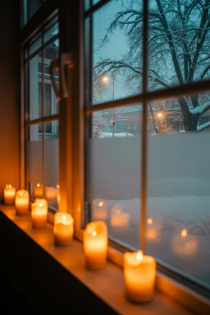 Candle Lights on Window Sills