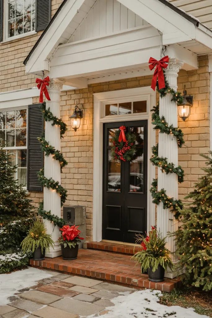 Classic Greenery and Red Bows