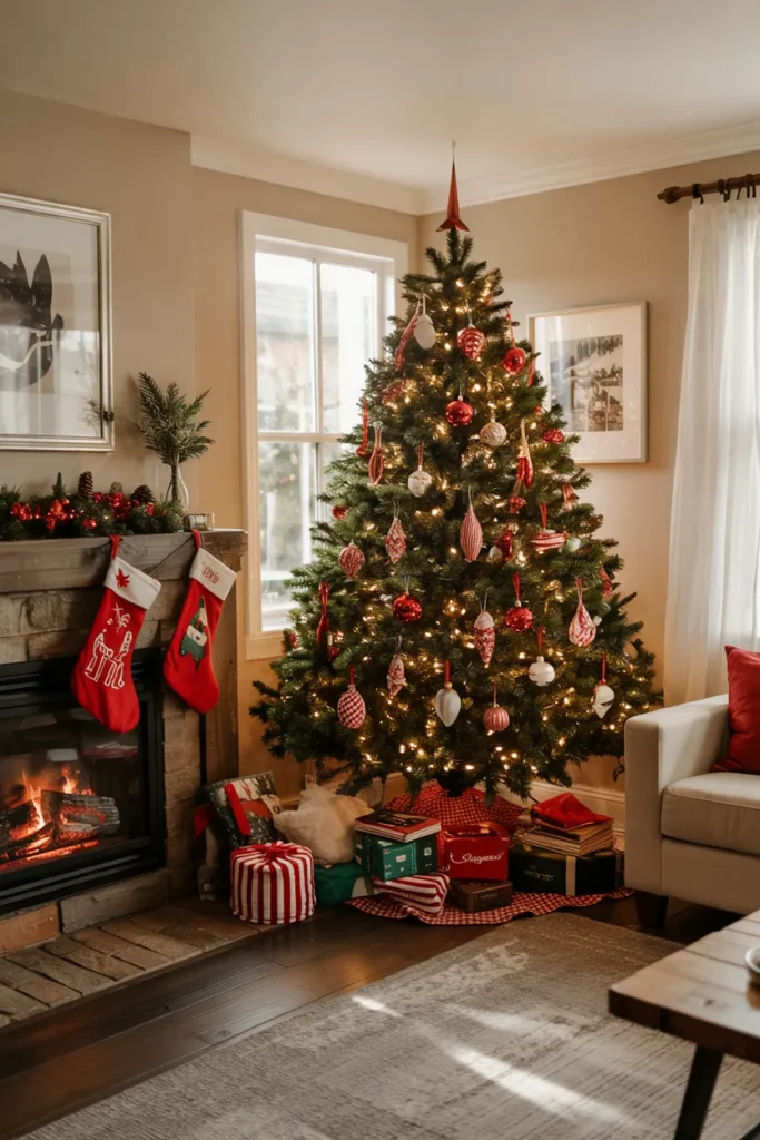 Classic Red and Green Christmas Tree