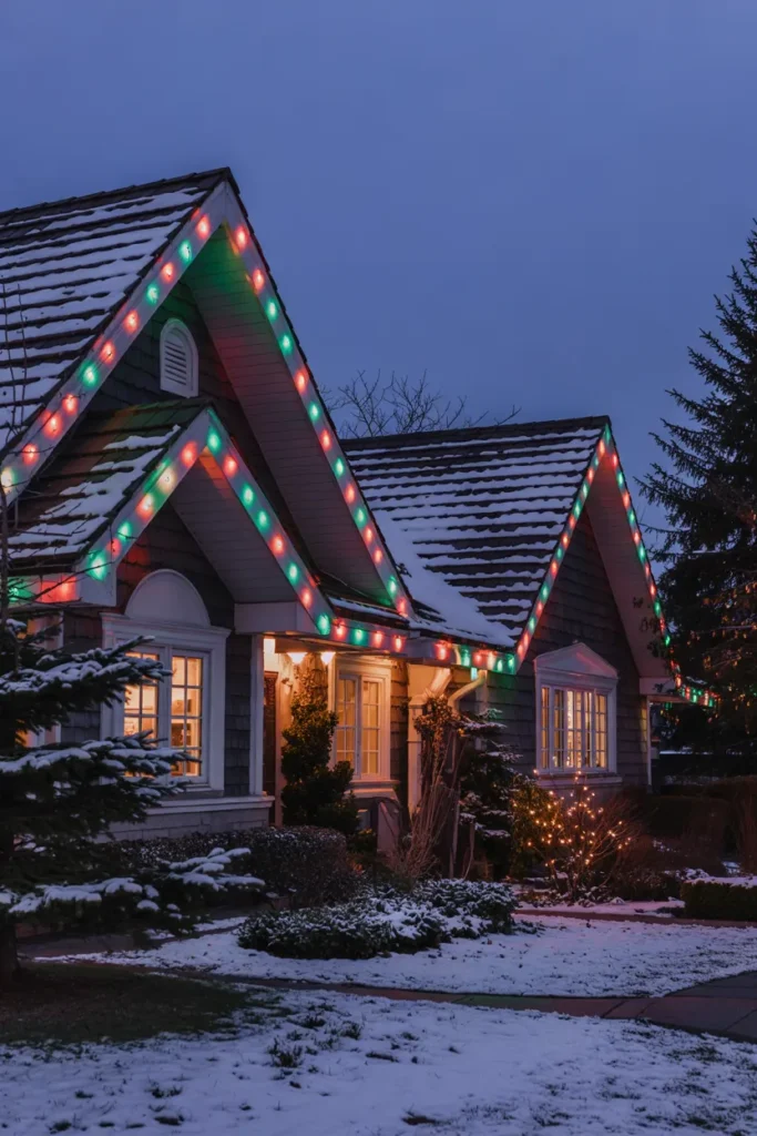 Classic Red and Green Roofline Lights
