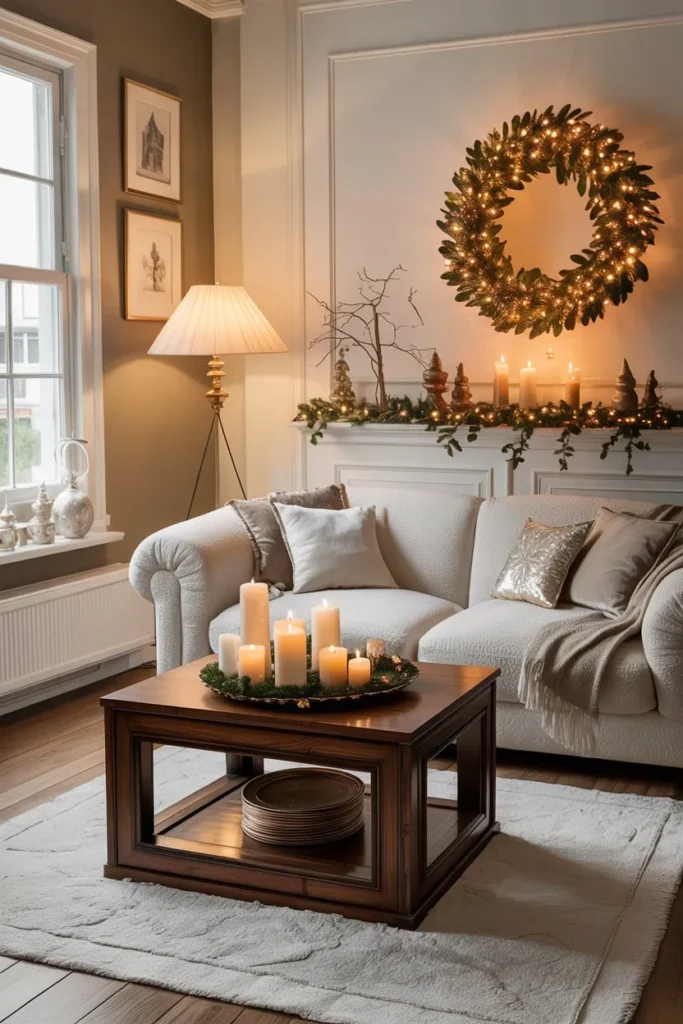  Cozy Neutral Christmas Living Room
