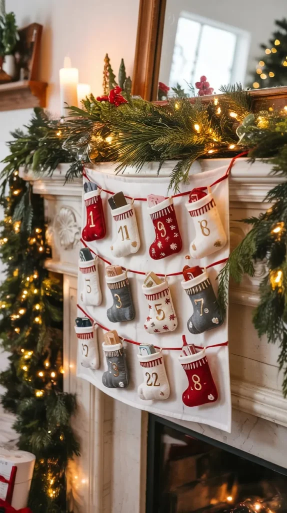 DIY Advent Calendar Mantle