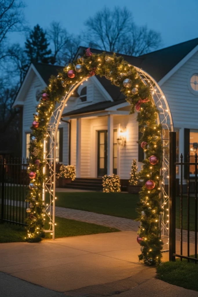 DIY Outdoor Christmas Archway