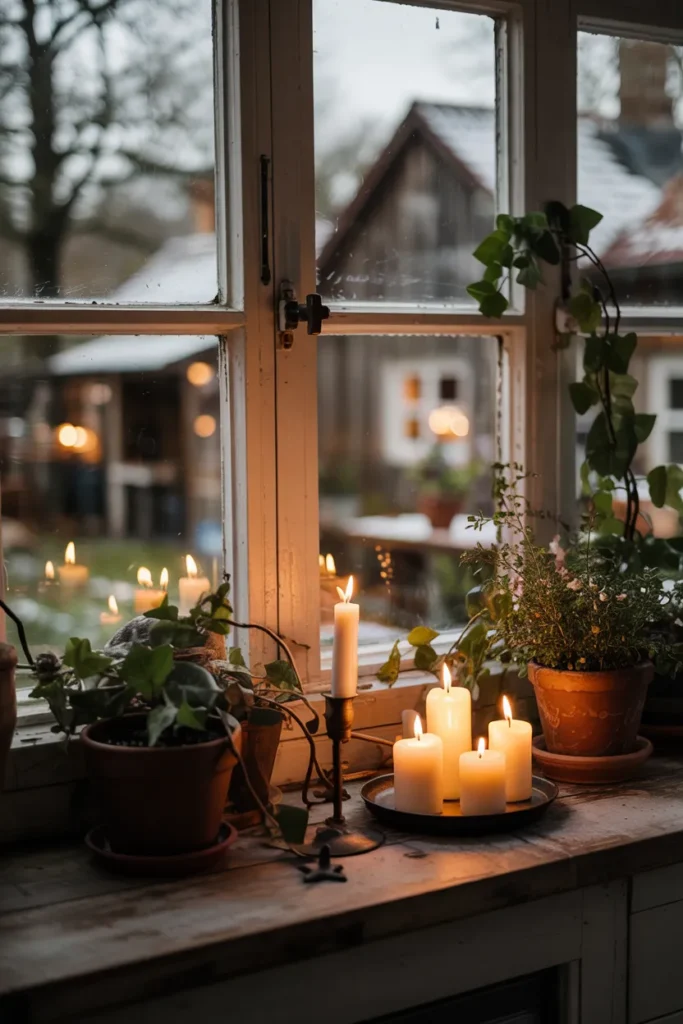 Decorate Windowsills with Candlelight