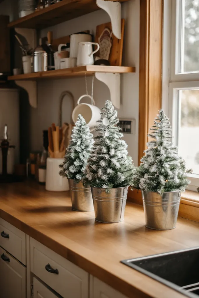 Display Mini Christmas Trees on the Countertop