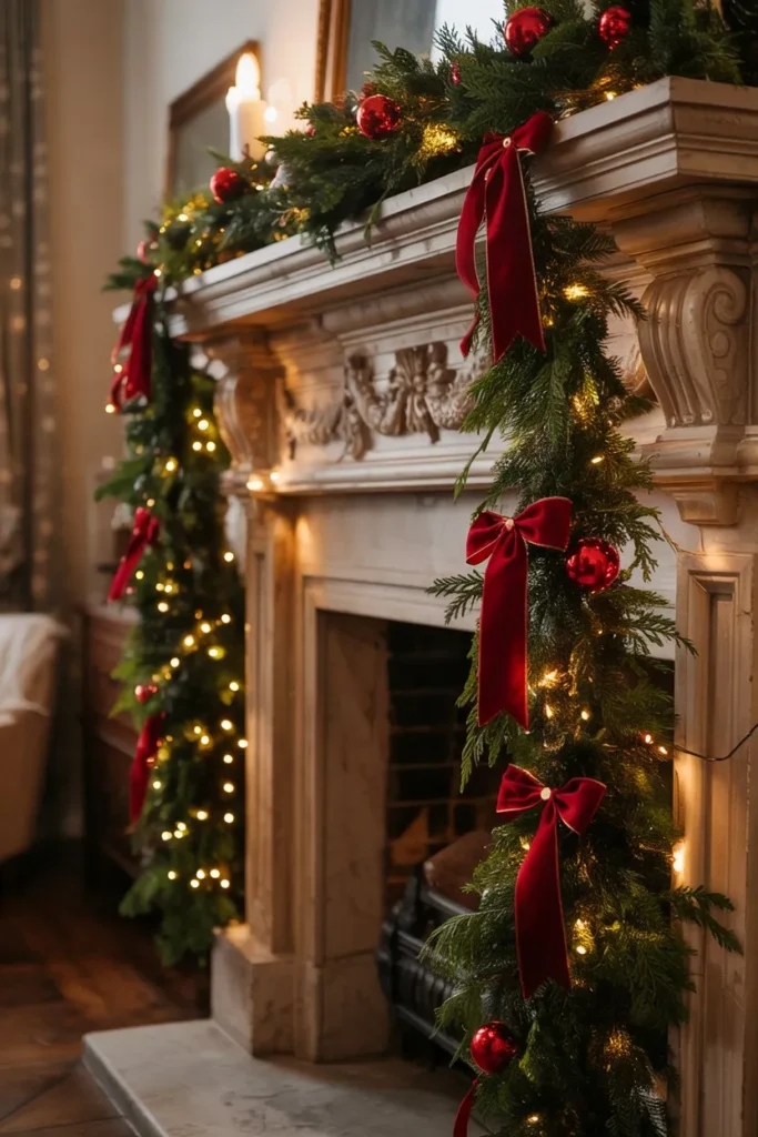 Fireplace with Garland Swags