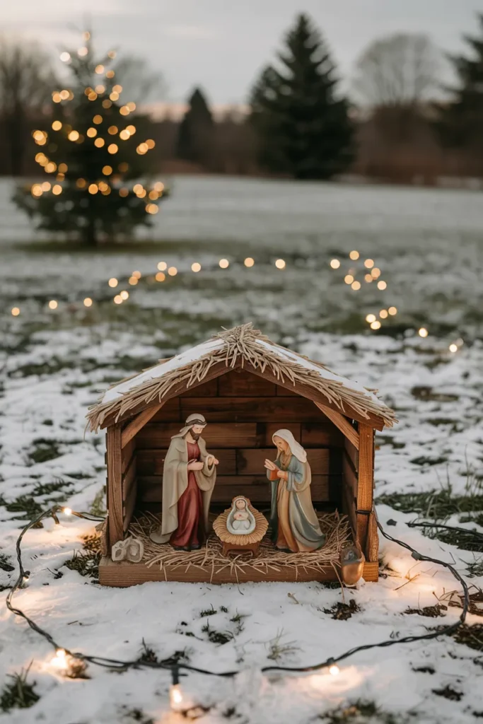 Glowing Nativity Scene