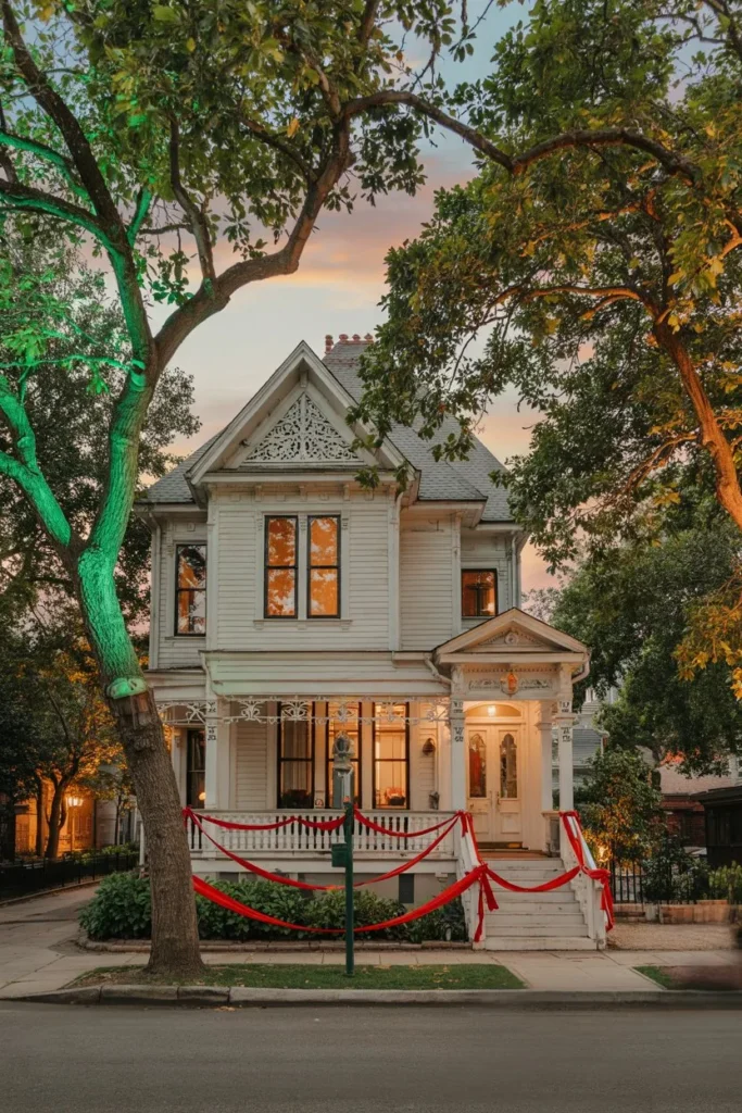 Green Spotlights with Red Accents