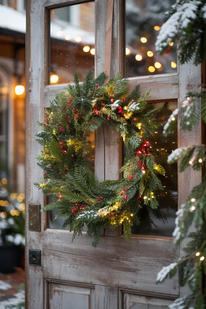 Green and Red Wreath Glow