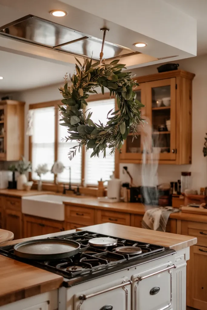 Hang a Large Wreath Above the Stove or Range Hood