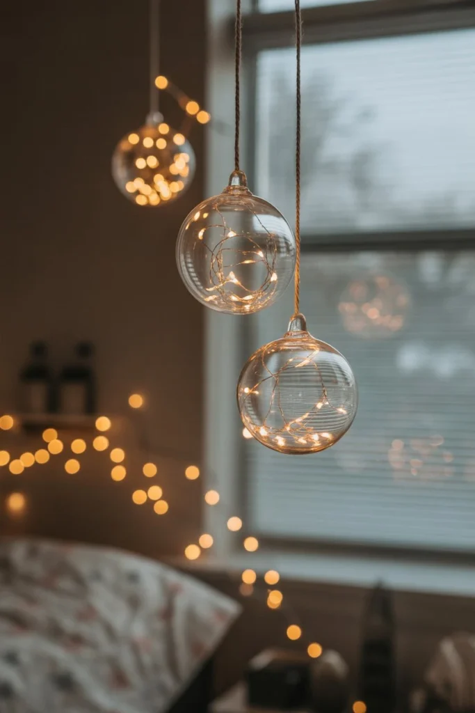 Hanging Glass Ornaments with Lights