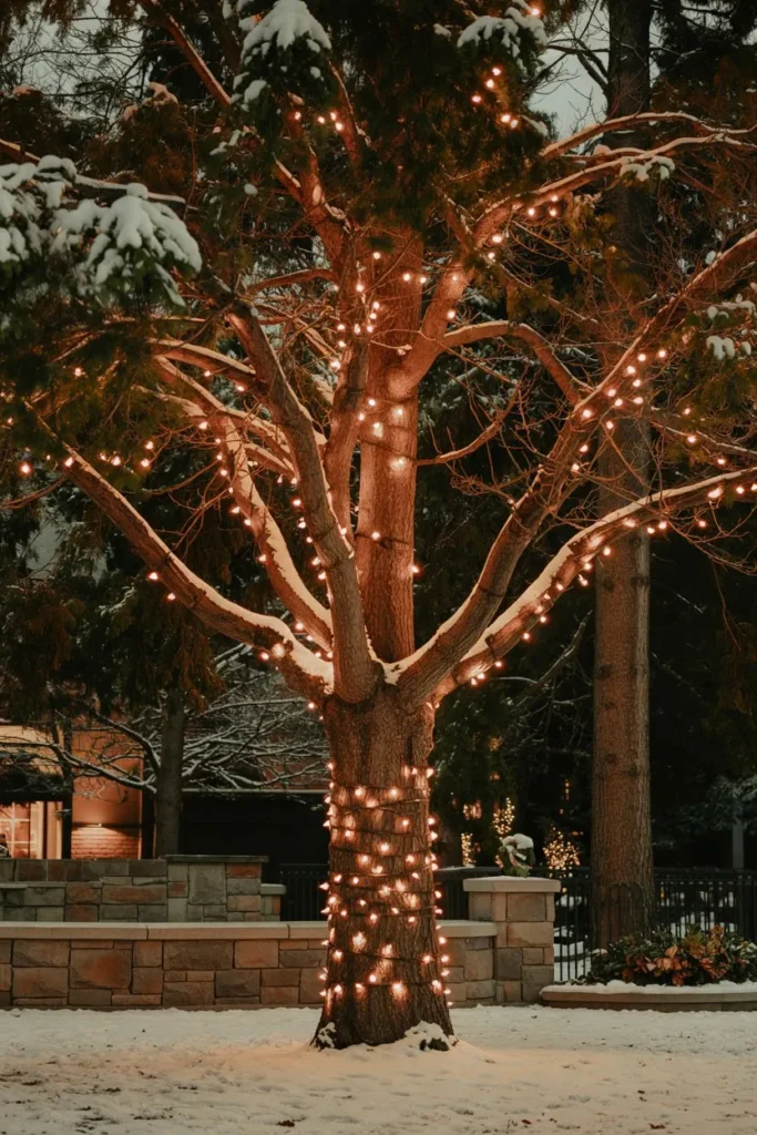 Lighted Outdoor Christmas Tree