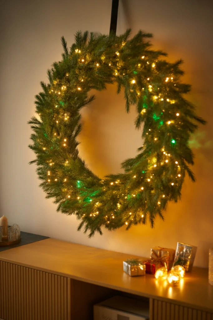 Lighted Wall Wreath Display