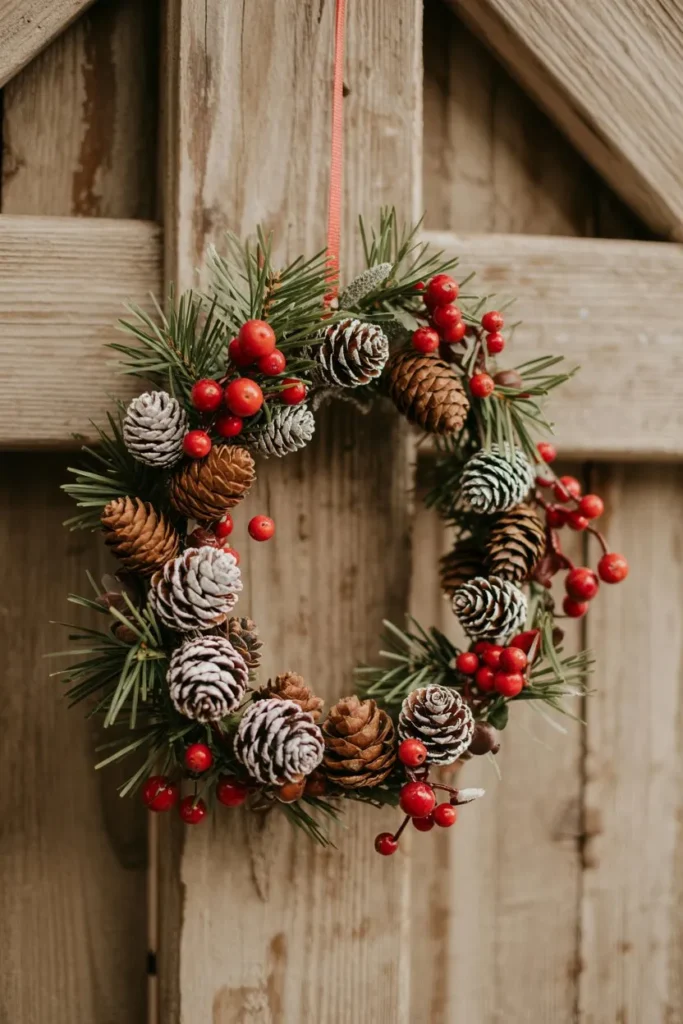 Pinecone and Berry Wreath
