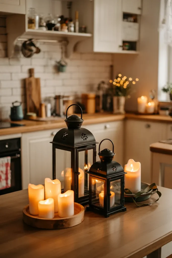 Place Lanterns on the Counter or Floor