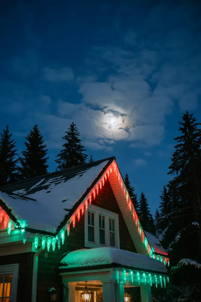 Red and Green Icicle Lights