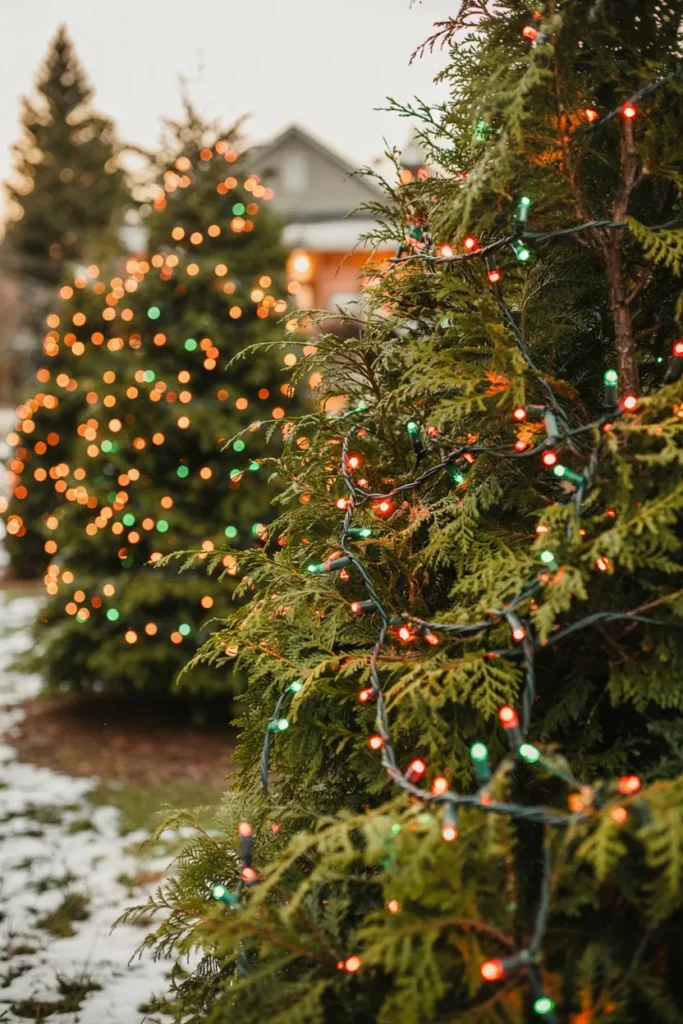 Red and Green Net Lights for Bushes