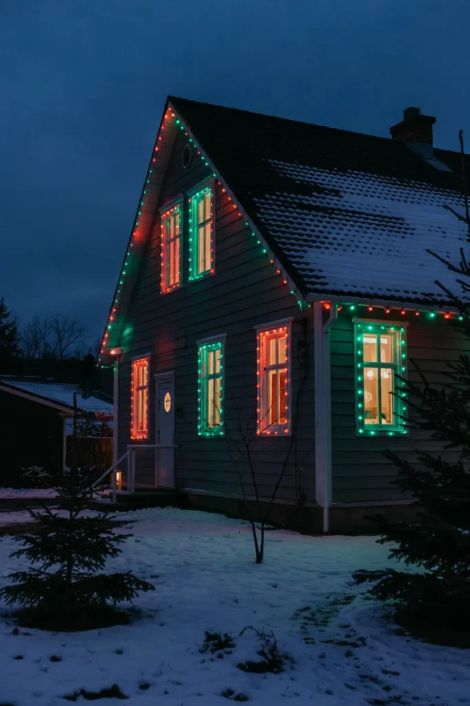 Red and Green Window Outlines