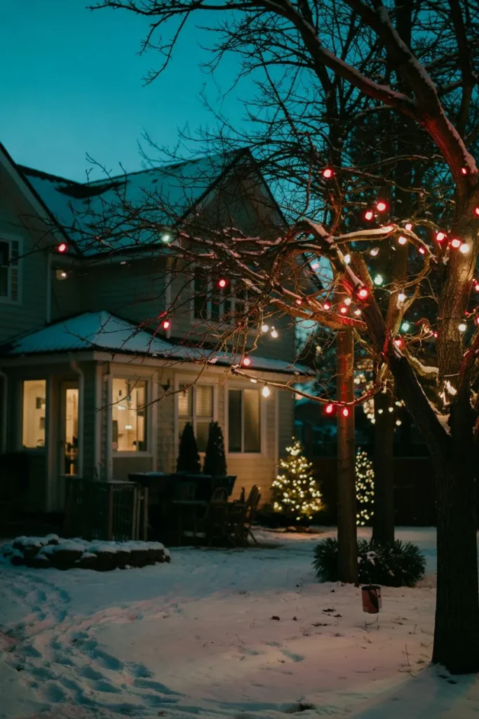 Red and White Outdoor Tree Canopy