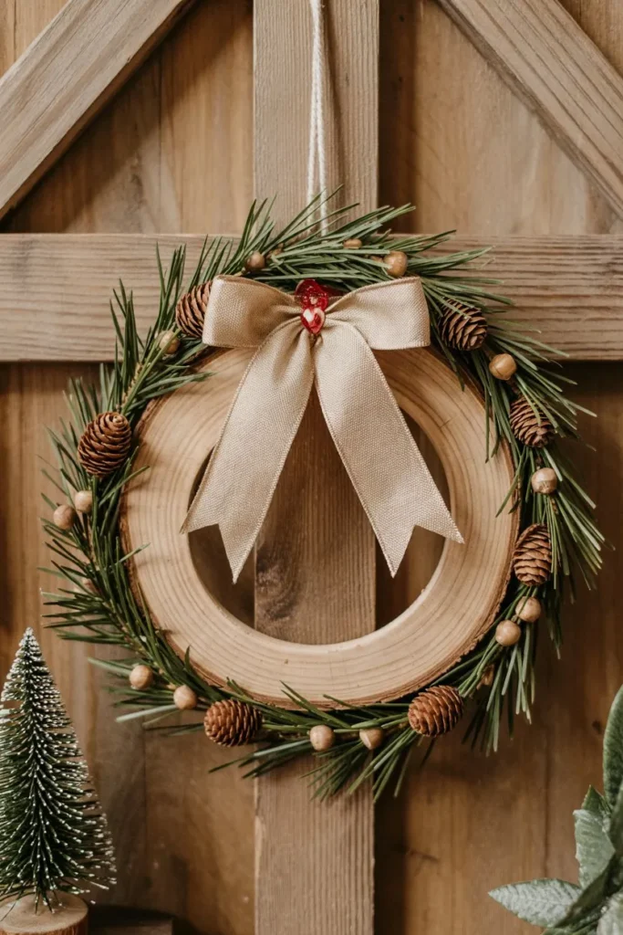 Rustic Wooden Slice Wreath