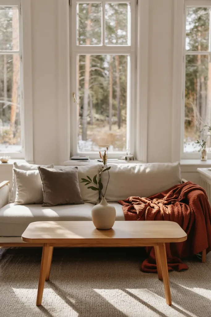 Understated Scandinavian Red Touches