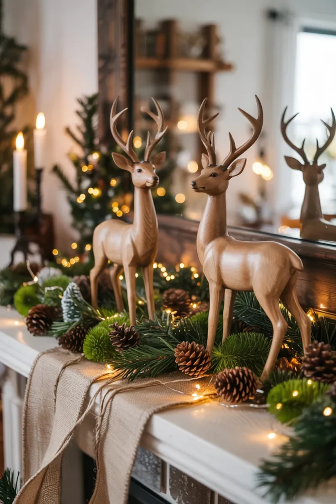 Woodland-Inspired Mantle Decor