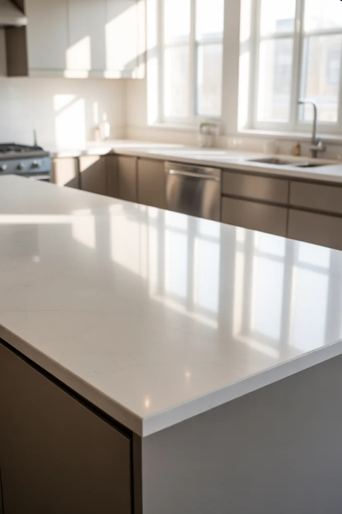 Classic White Quartz Countertops