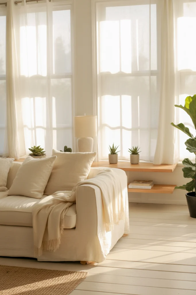 Bright and Airy White Living Room