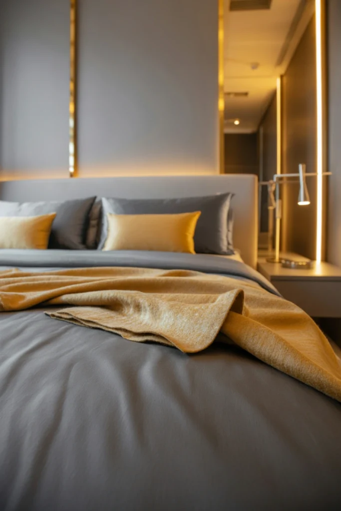 Gray and Gold Glam Bedroom