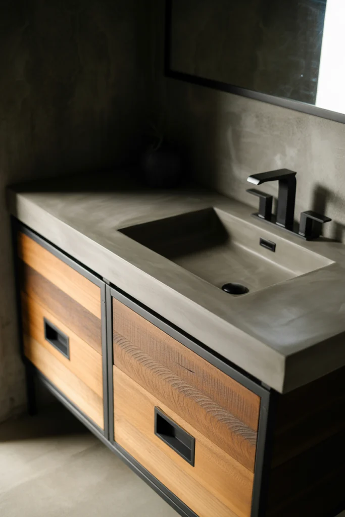 Industrial-Style Vanity Cabinets for Urban Appeal