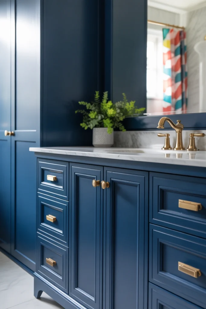 Color-Painted Vanity Cabinets for Creative Personality