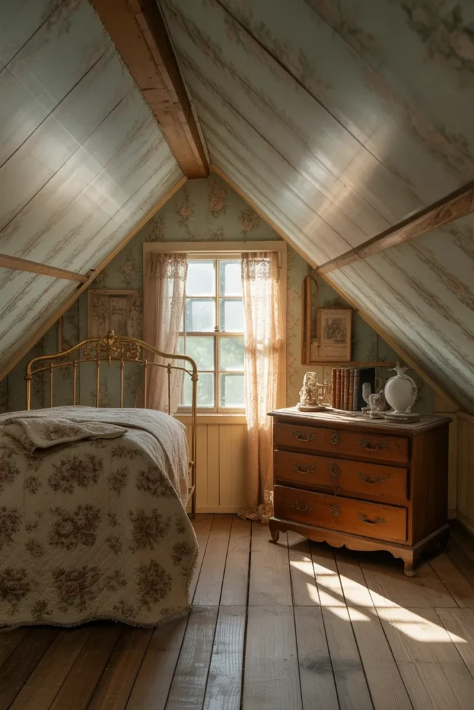 Attic Bedroom with Vintage Charm