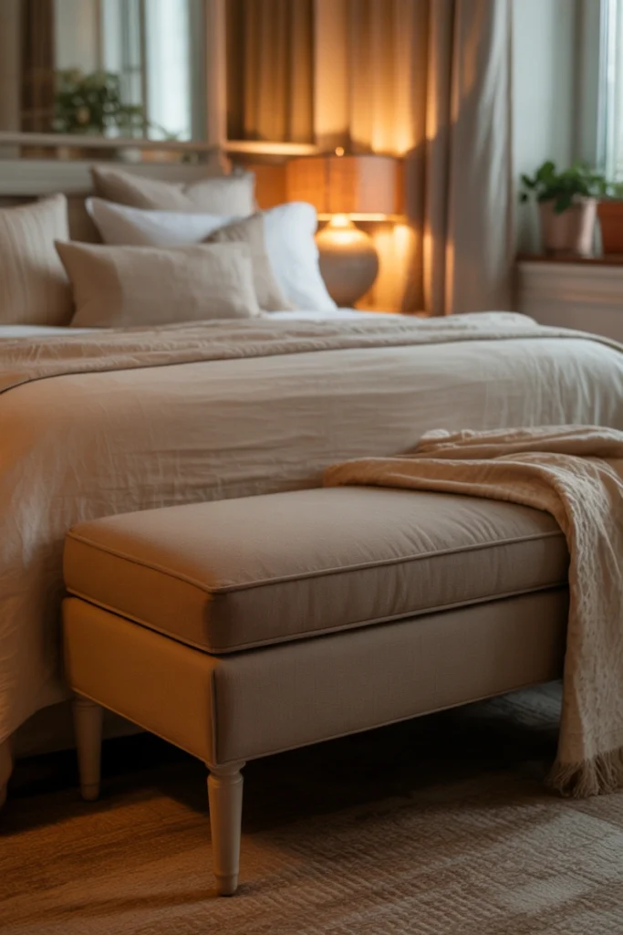 Decorative Bench at the Foot of the Bed