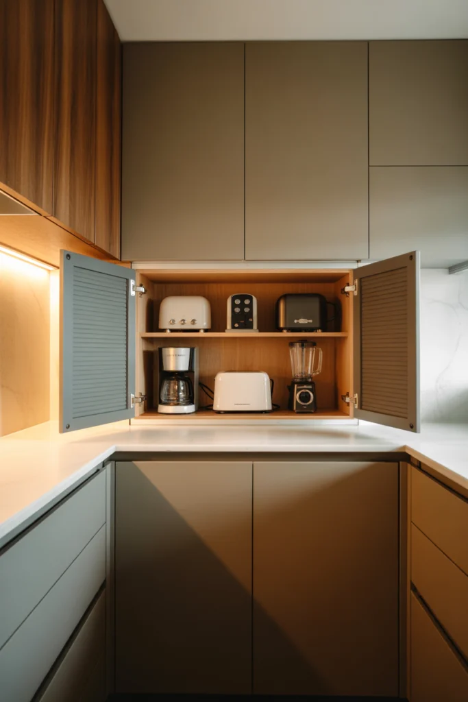 Tiny Appliance Garage to Reduce Counter Clutter