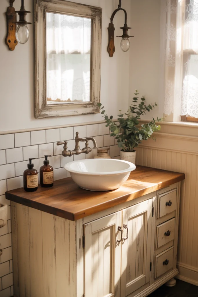 Farmhouse Vanity Cabinets for Cozy Rustic Vibes