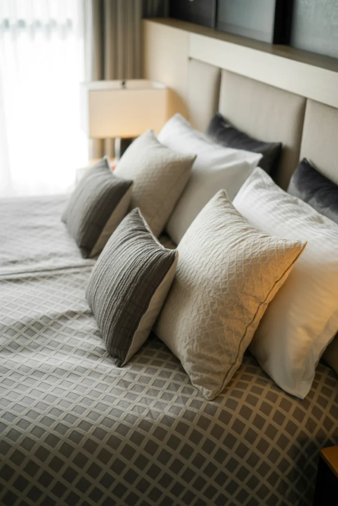 Gray Bedding with Patterned Details