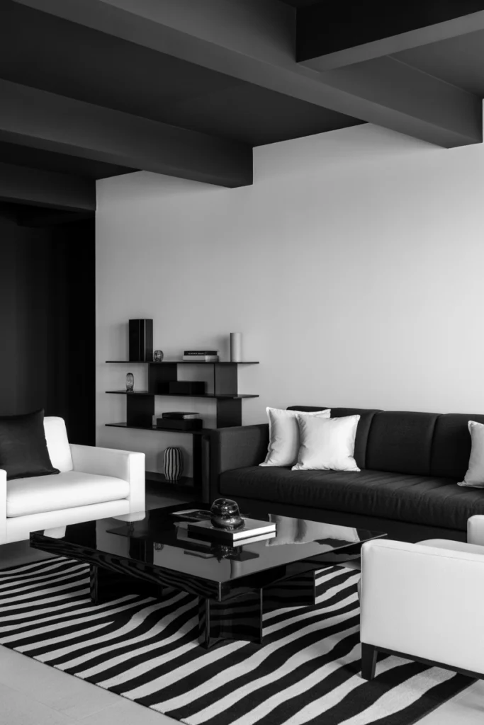 Modern Black & White Living Room