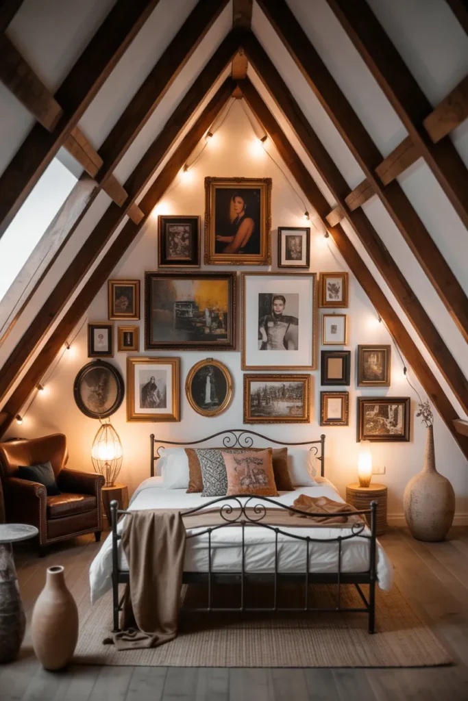 Attic Bedroom with Artistic Flair