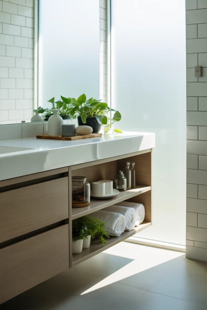 Floating Shelf and Cabinet Combinations