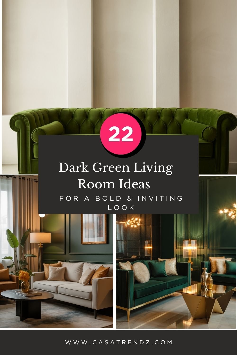 20 Dark Green Living Room Ideas for a Bold & Inviting Look