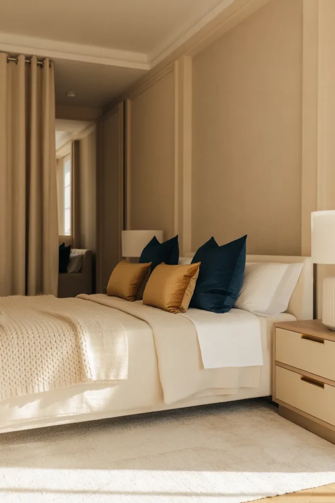 Neutral Walls with Bold Accessories