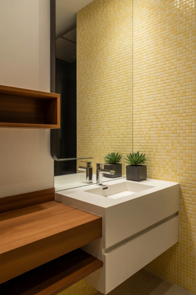Yellow Mosaic Wall Feature
