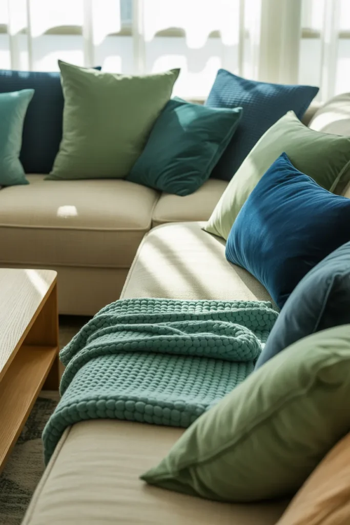 Layered Blue & Green Textiles