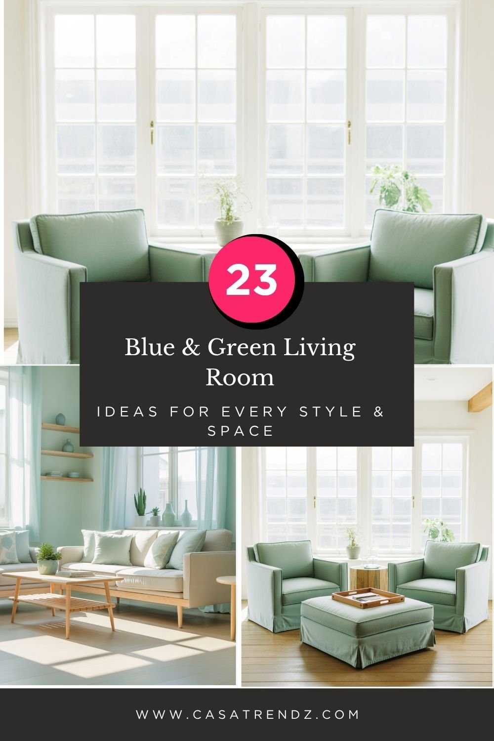 23 Blue & Green Living Room Ideas for Every Style & Space