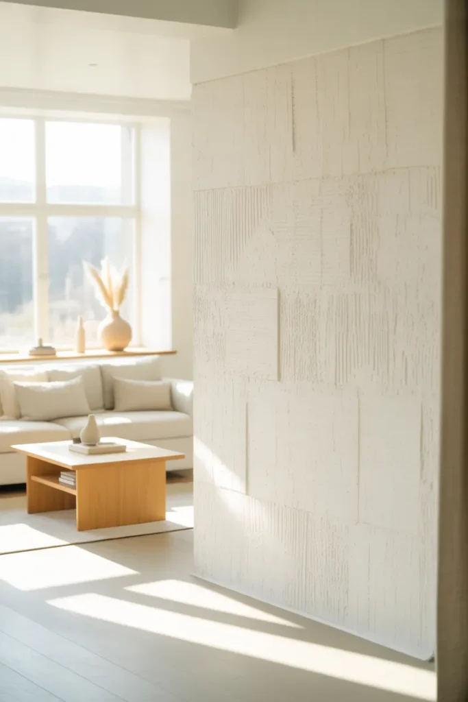 White Textured Accent Wall