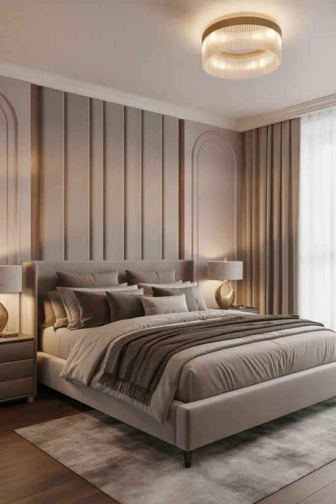 Modern Luxury Bedroom with Plush Textures