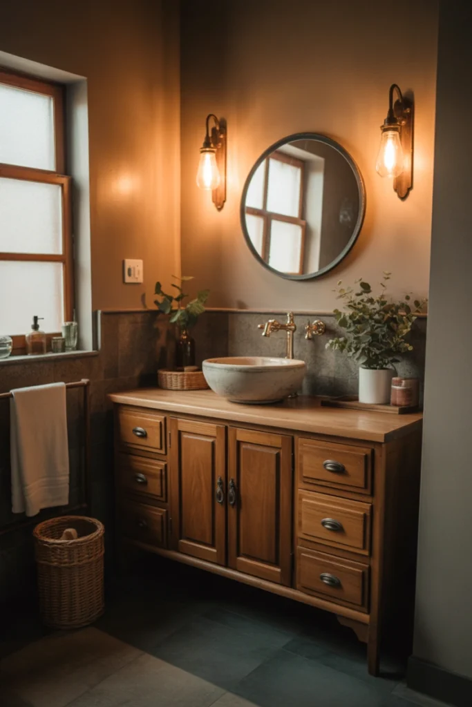 Vintage Wood Vanity Cabinets for Classic Charm