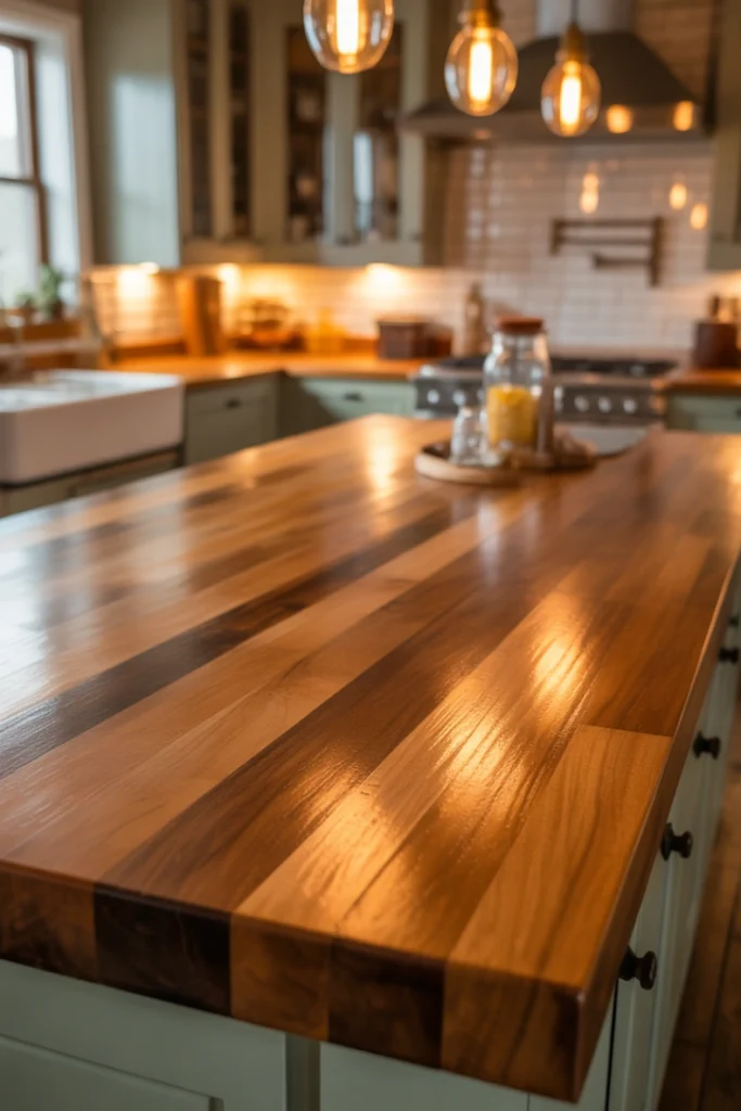 Warm Butcher Block Countertops